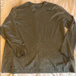 Gray Nike Dry Fit Long Sleeve XXL